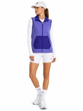 Under Armour Purple Fitted ColdGear Zip-Up Fleece Vest – Size Medium EUC
